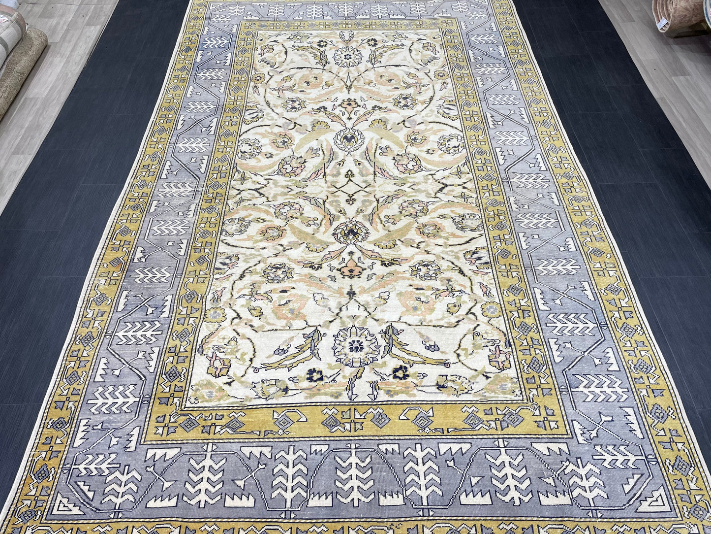 Large Fine Knotted RUG 6.3 x 10.5 Muted TURKISH Antique Rug Vintage Persian Rug Vintage Rug Wool Oushak Rug HandMade Rug Hand Knotted Rug