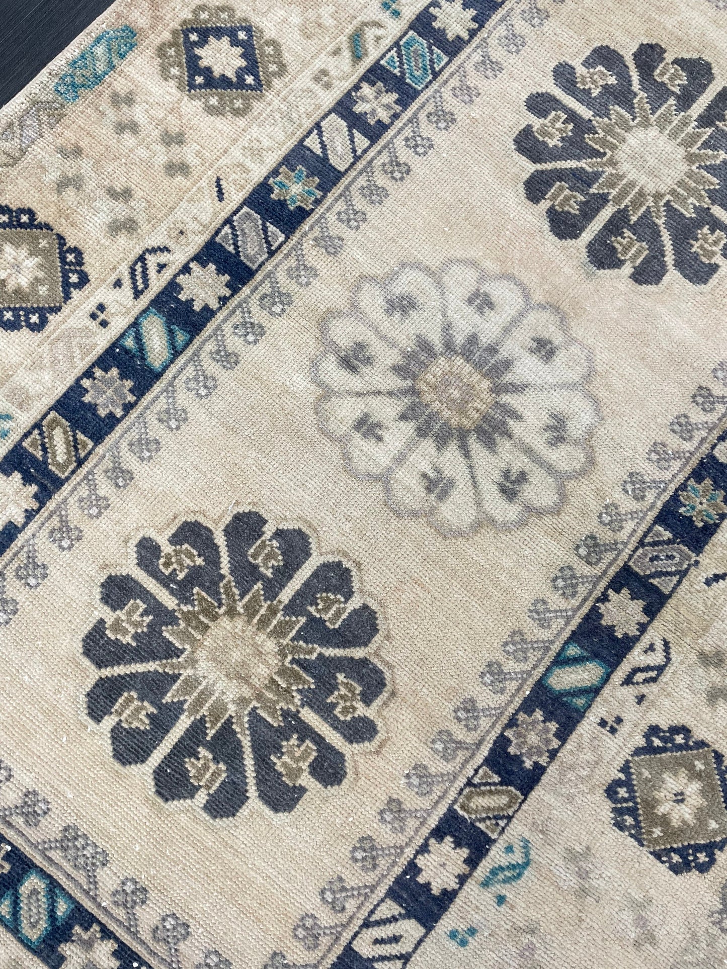 Vintage Handmade Rug Muted  3.6 x 6.3 Vintage Rug Wool Oushak Rug Hand Made Rugs Vintage Turkish Rug Living Room Rug