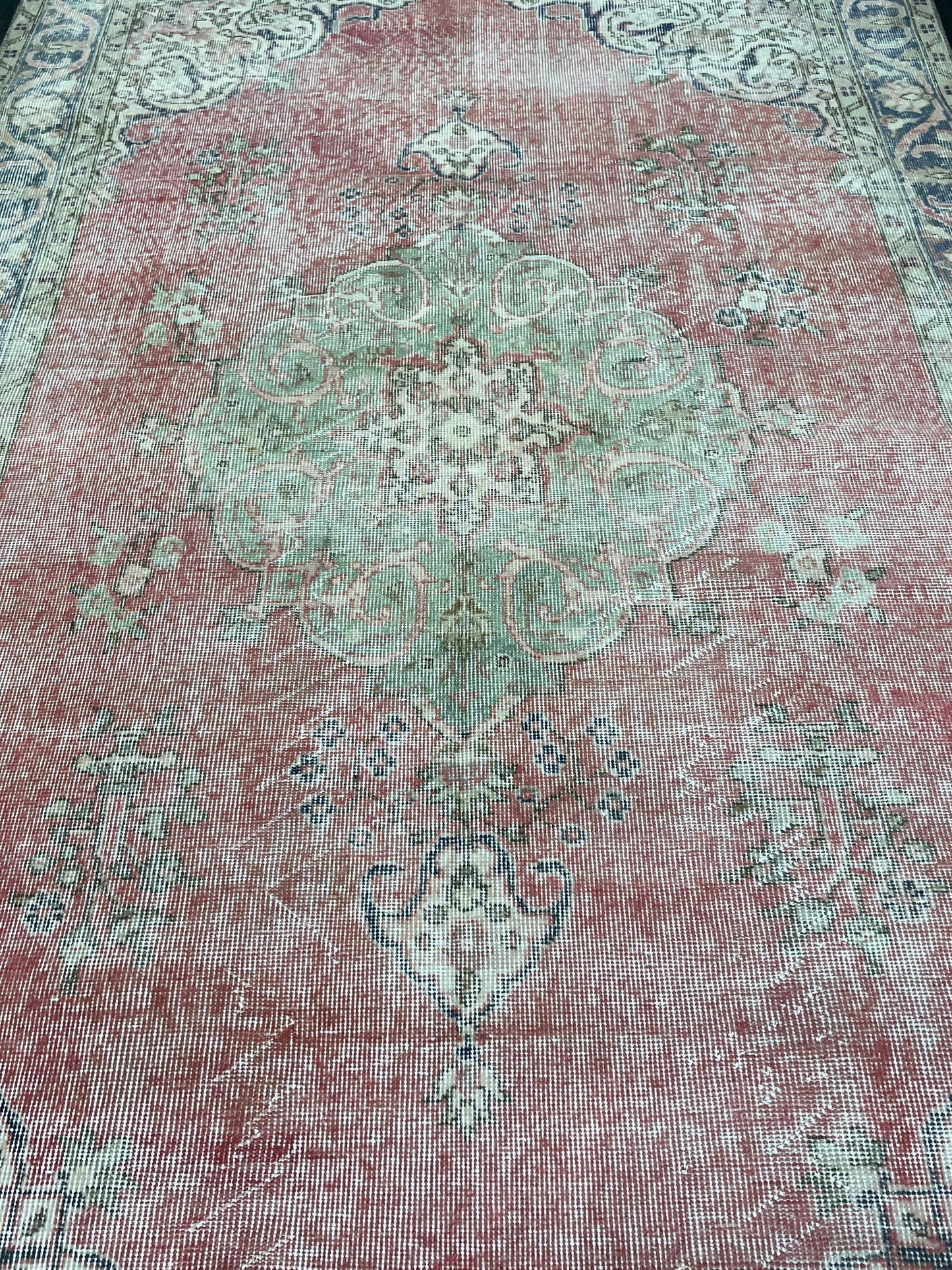 TURKISH HAND MADE Rug 5.6 x 9 Vintage Distressed Rug Oushak Rug   Traditional Rug Oriental Rug Vintage Floral Rug Wool Rug