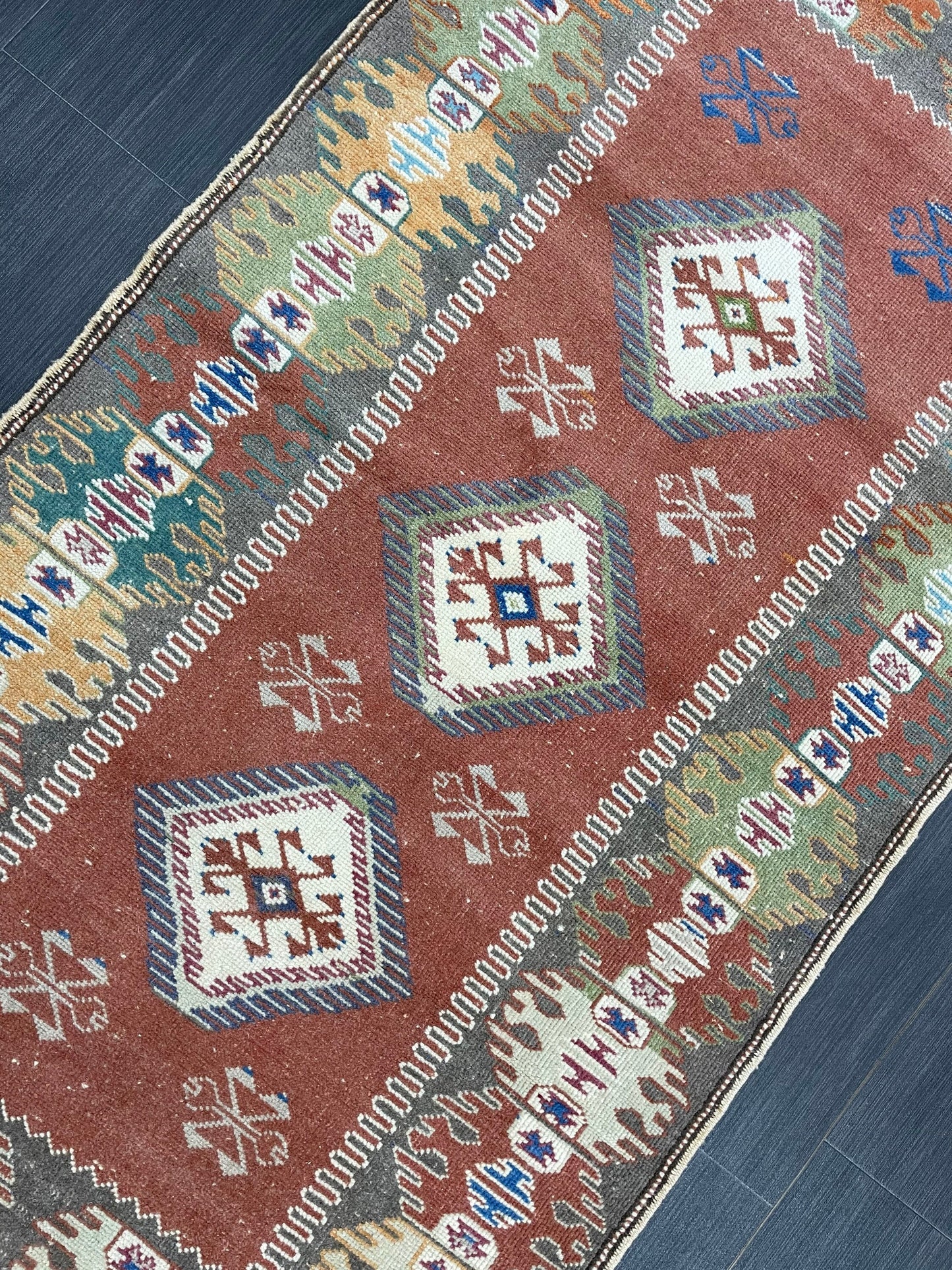 VINTAGE RUG 3 x 5.3 TURKISH Rug Oriental Rug Oushak Rug Handmade Rug Hand Knotted Rug