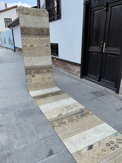 Extra Long Turkish Runner Very Long Patchwork Runner Rug 2.7 x 19.3 ft Vintage Runner Rug Oushak XL Oriental Runner Rug Staircase Runner rug
