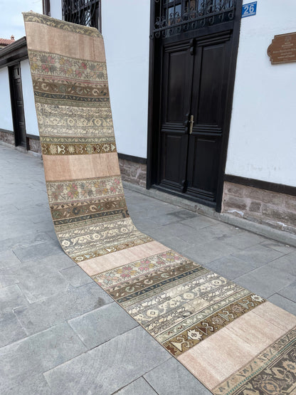 Extra Long Turkish Runner Very Long Patchwork Runner Rug 2.8 x 17.2 ft Vintage Runner Rug Oushak XL Oriental Runner Rug Staircase Runner rug