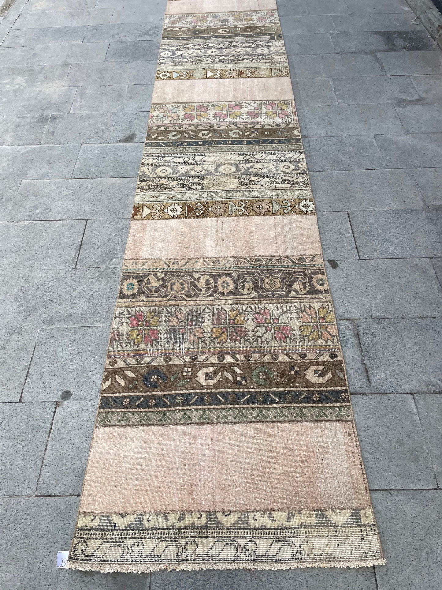 Extra Long Turkish Runner Very Long Patchwork Runner Rug 2.8 x 17.2 ft Vintage Runner Rug Oushak XL Oriental Runner Rug Staircase Runner rug