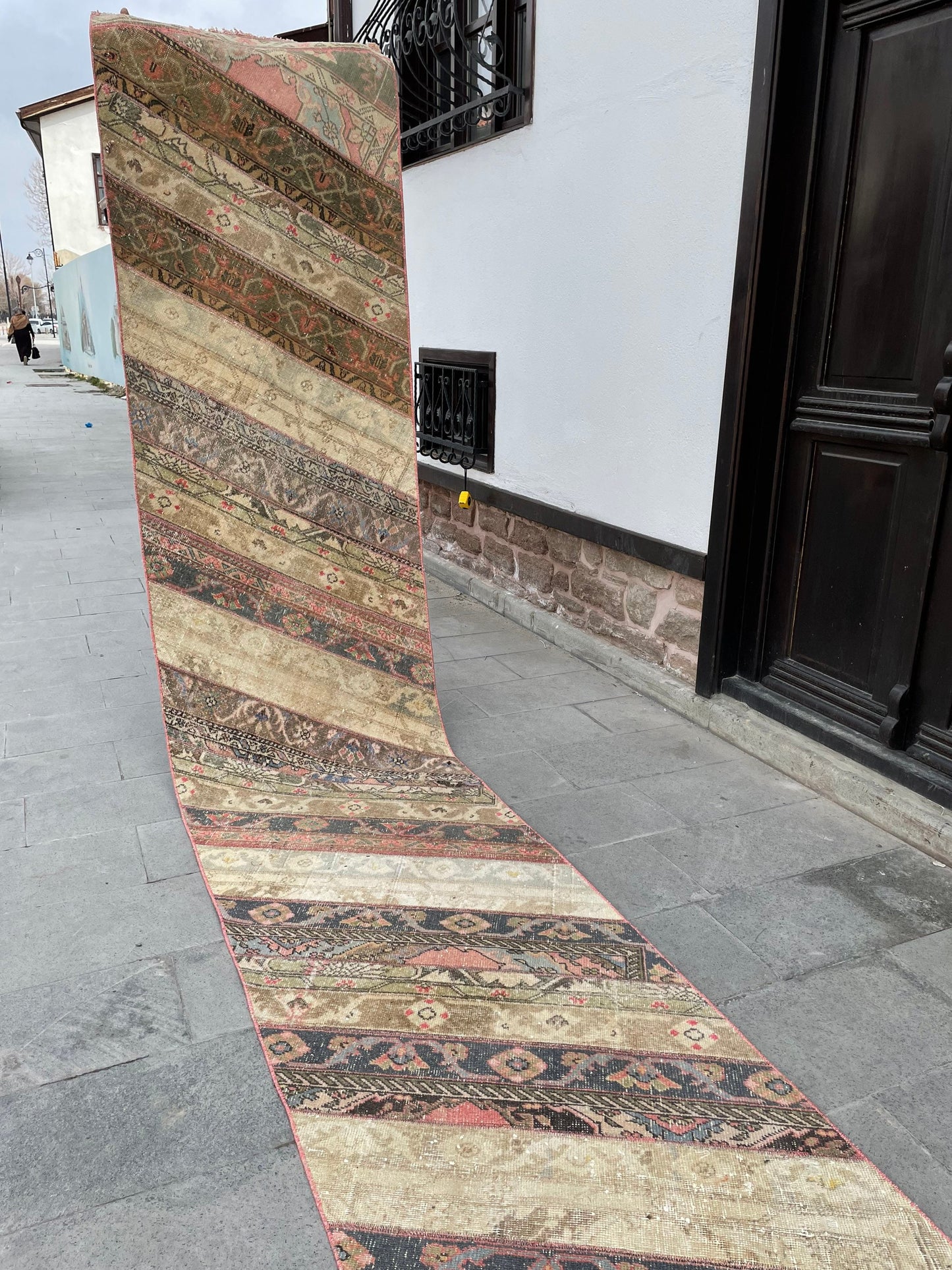 Extra Long Turkish Runner Very Long Patchwork Runner Rug 2.7 x 20  ft Vintage Runner Rug Oushak XL Oriental Runner Rug Staircase Runner rug