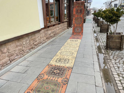Vintage Staircase Runner Rug 2.3 x 31 ft Extra Long TURKISH Runner Rug Vintage Runner Rug Distressed Runner Rug  Runner Hand Knotted Runner