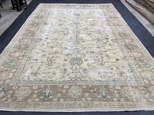 Distressed RUG Vintage Rug 7.5 x 10.8 Vintage Persian Rug Muted Wool Oriental Rug Blue Hand Made Rugs Blue Distressed Turkish Antique Rug