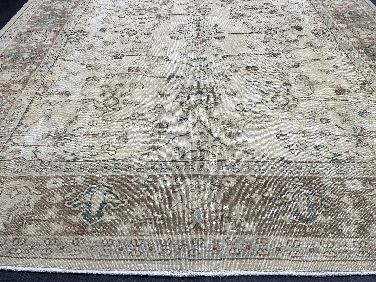 Distressed RUG Vintage Rug 7.5 x 10.8 Vintage Persian Rug Muted Wool Oriental Rug Blue Hand Made Rugs Blue Distressed Turkish Antique Rug