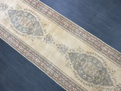 Vintage Persian Runner Rug 2.8 x 13 Fine Knotted Handmade Runner Rug Turkish Runner Rug Vintage Runner Rug Hallway Runner Kitchen Runner Rug