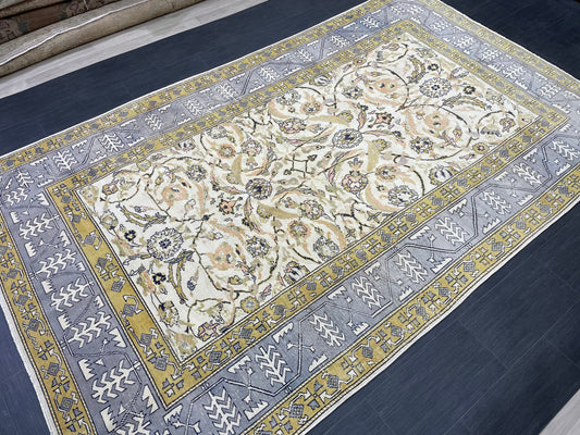Large Fine Knotted RUG 6.3 x 10.5 Muted TURKISH Antique Rug Vintage Persian Rug Vintage Rug Wool Oushak Rug HandMade Rug Hand Knotted Rug