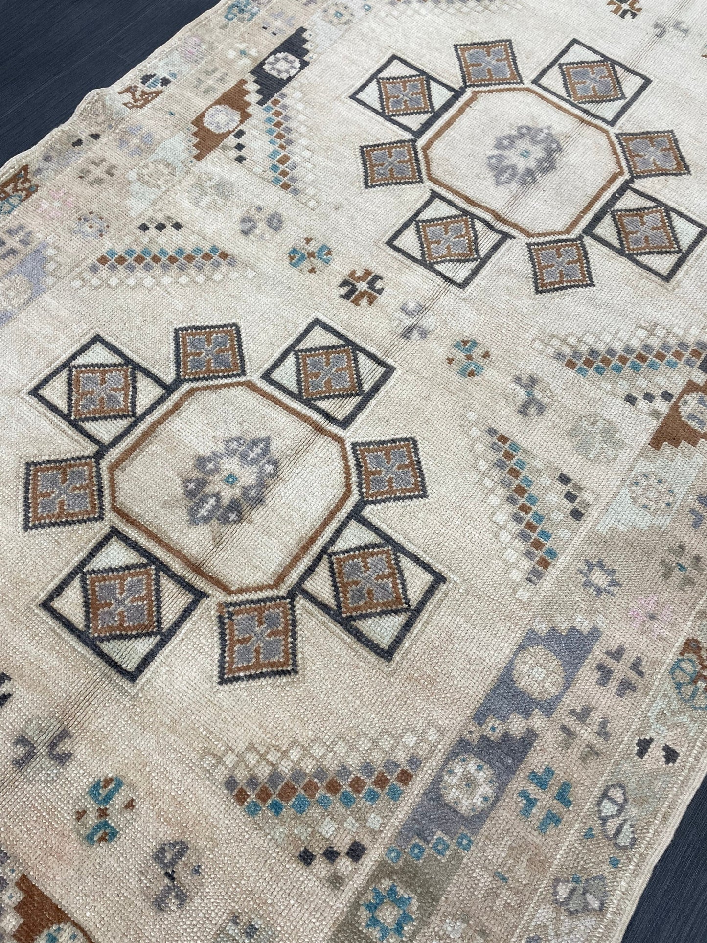 Muted Handmade Rug Muted  3.6 x 6.8 Vintage Rug Wool Oushak Rug Hand Made Rugs Vintage Turkish Rug Living Room Rug