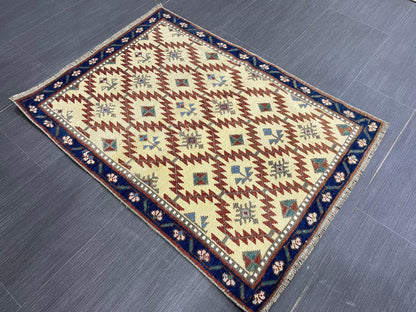 Muted Rug 2.2 x 3 Natural Wool Handmade Rug, Oushak Rug, Rustic Rug, Boho Rug, Turkish Rug, Farmhouse Rug, Vintage Rug, Wool rug