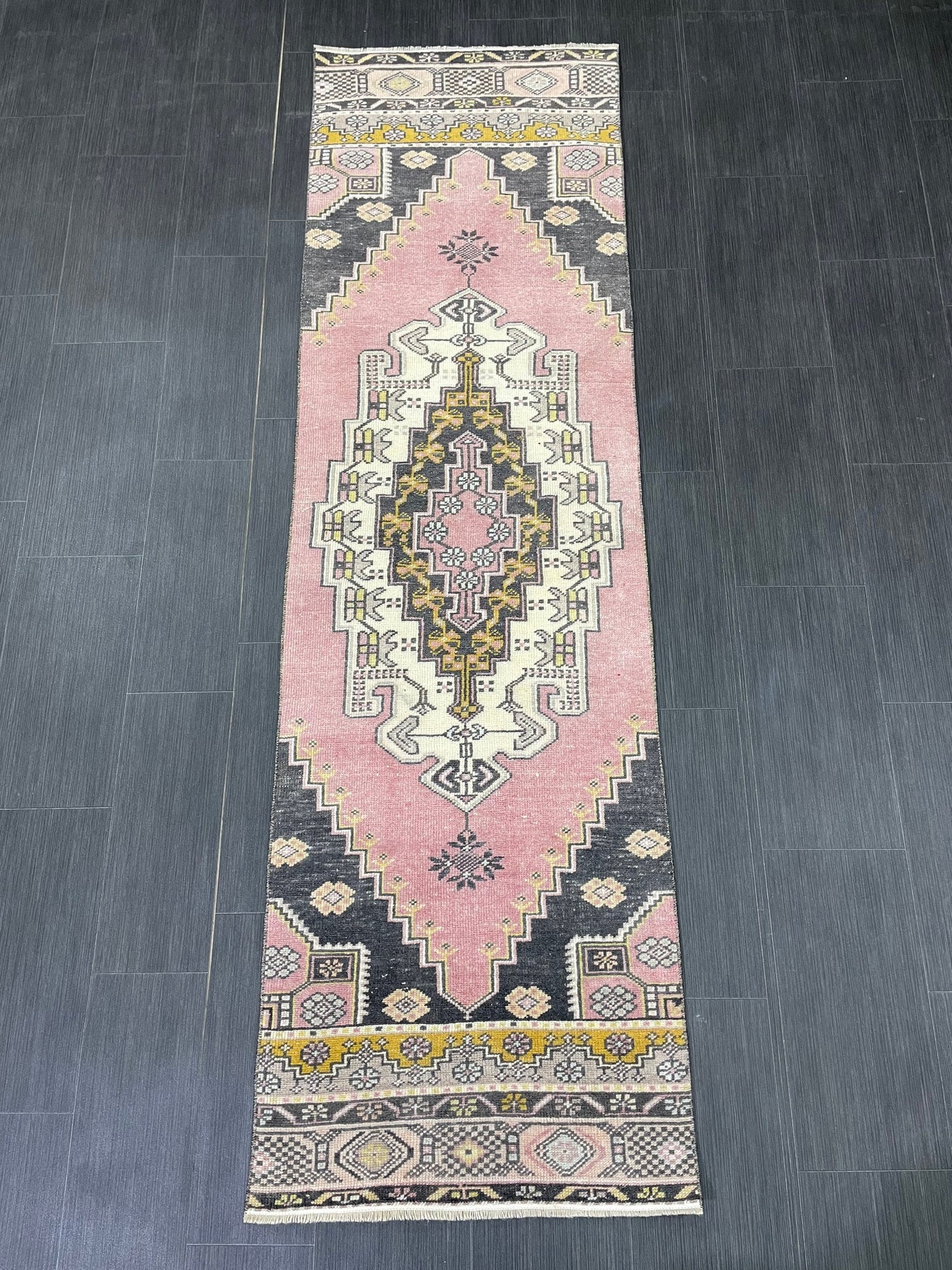 Hand Knotted Runner 2.3 x 8 Vintage Runner Rug Hallway Runner Rug Kitchen Runner Rug Wool Runner Rug Wool Turkish Runner Rug