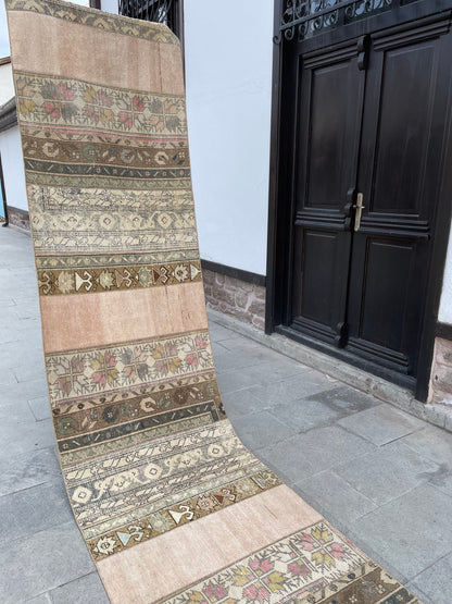 Extra Long Turkish Runner Very Long Patchwork Runner Rug 2.8 x 17.2 ft Vintage Runner Rug Oushak XL Oriental Runner Rug Staircase Runner rug