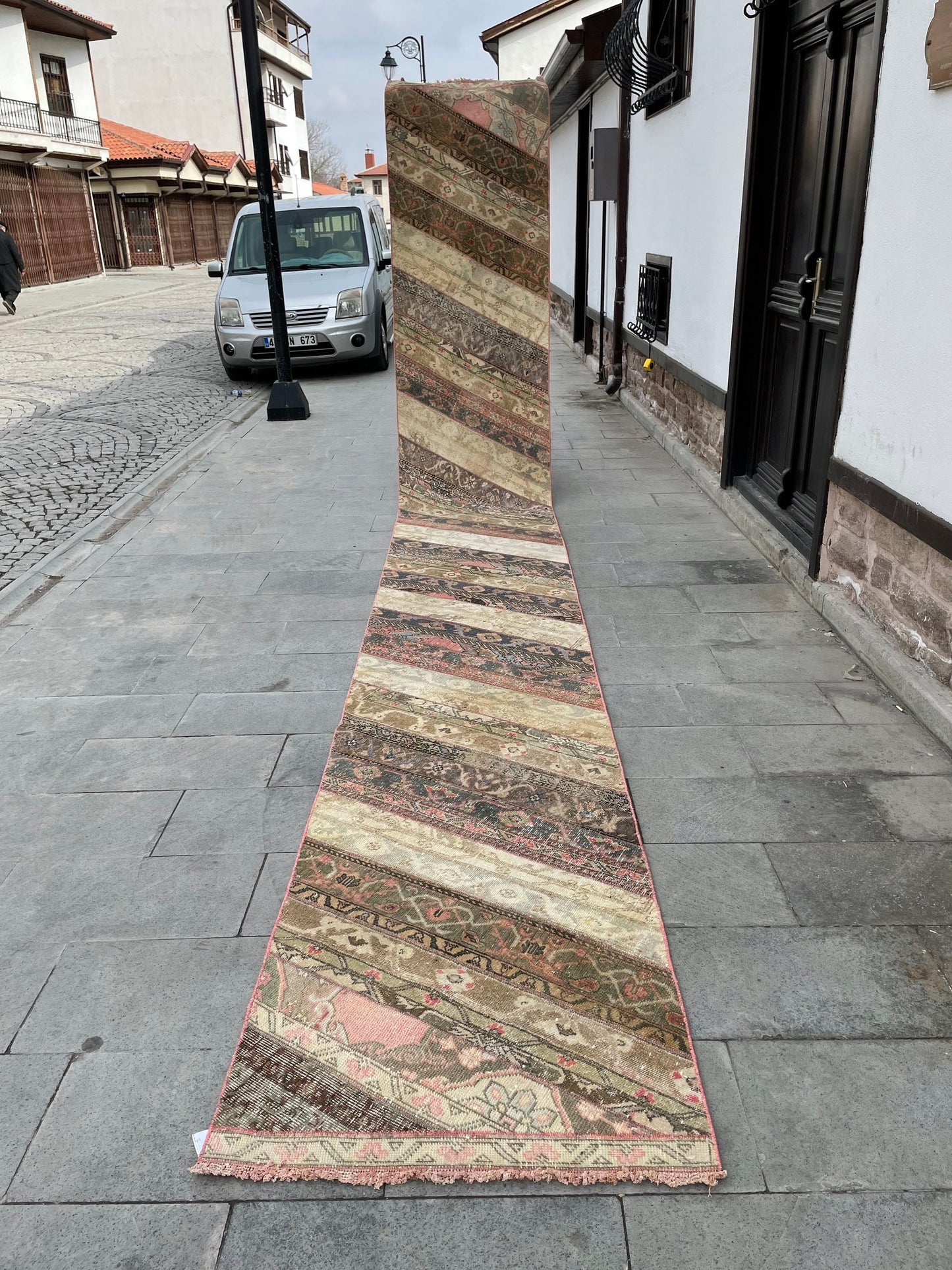 Extra Long Turkish Runner Very Long Patchwork Runner Rug 2.7 x 20  ft Vintage Runner Rug Oushak XL Oriental Runner Rug Staircase Runner rug
