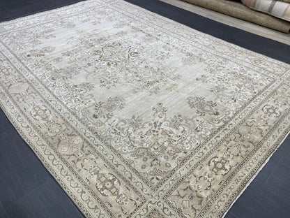 MUTED Rug Vintage 6.7 x 9.6  Handmade Rug, Oushak Rug Natural Rustic Rug ORIENTAL Rug Turkish Rug Neutral Rug Vintage Neutral Persian rug