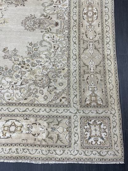 MUTED Rug Vintage 6.7 x 9.6  Handmade Rug, Oushak Rug Natural Rustic Rug ORIENTAL Rug Turkish Rug Neutral Rug Vintage Neutral Persian rug