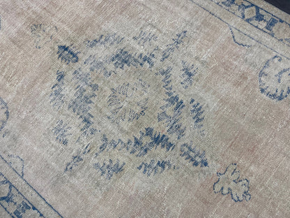 Large MUTED Rug Vintage 7.5 x 11.4 Handmade Rug, Oushak Rug Natural Rustic Rug ORIENTAL Rug Turkish Rug Hand Knotted Neutral Persian rug