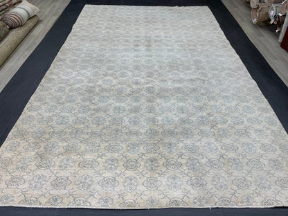 Muted RUG TURKISH 7.4 x 12 Rug Vintage Rug Natural Wool Oushak Rug Handmade Persian Rugs Vintage Turkish Rug Neutral Oriental rug