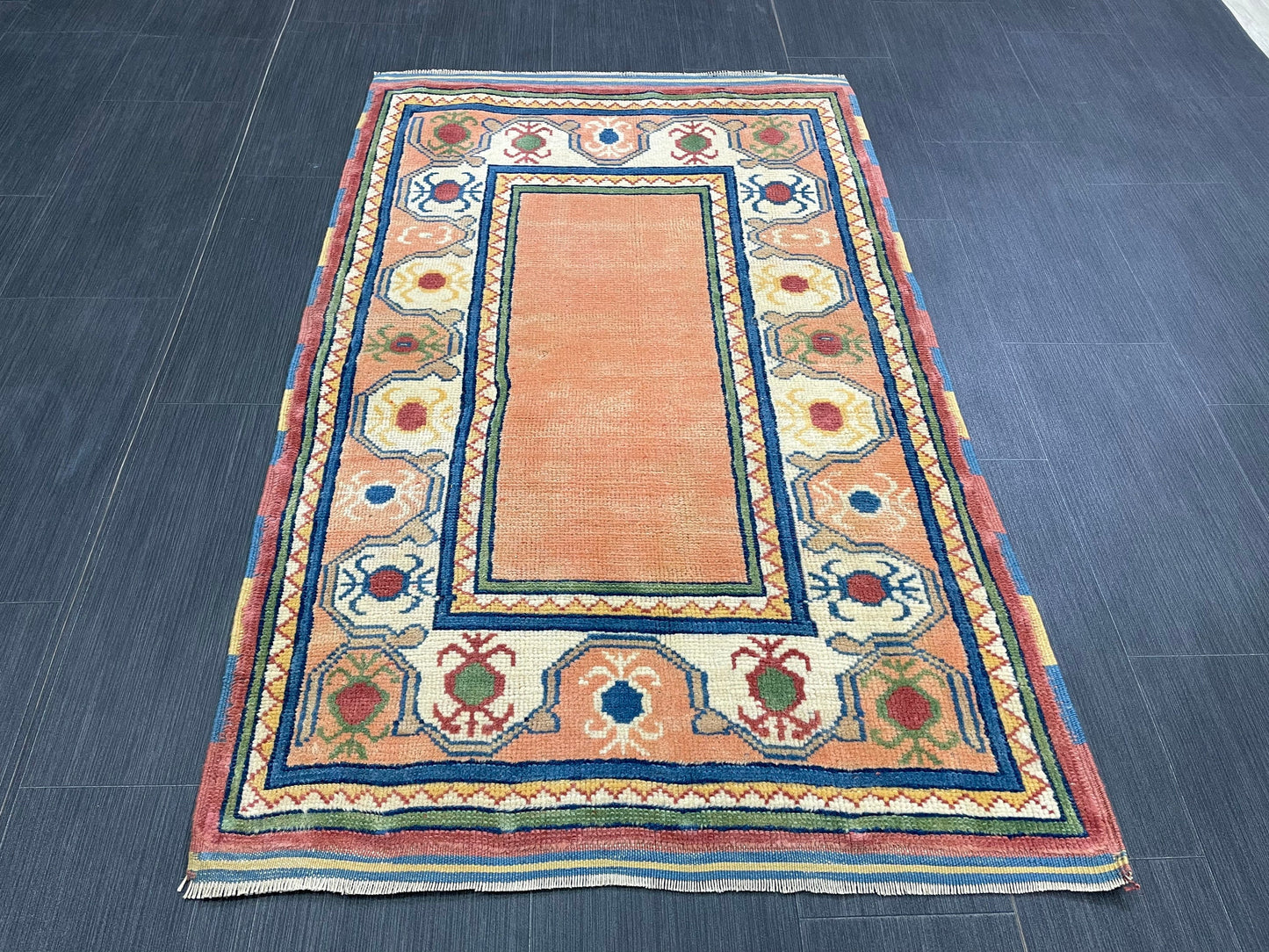 Handmade Rug Oushak 3 x 4.6 Rug Rustic Rug, Bohemian Rug, Rug Runner, Turkish Rug, Farmhouse Rug, Vintage Rug, Wool rug