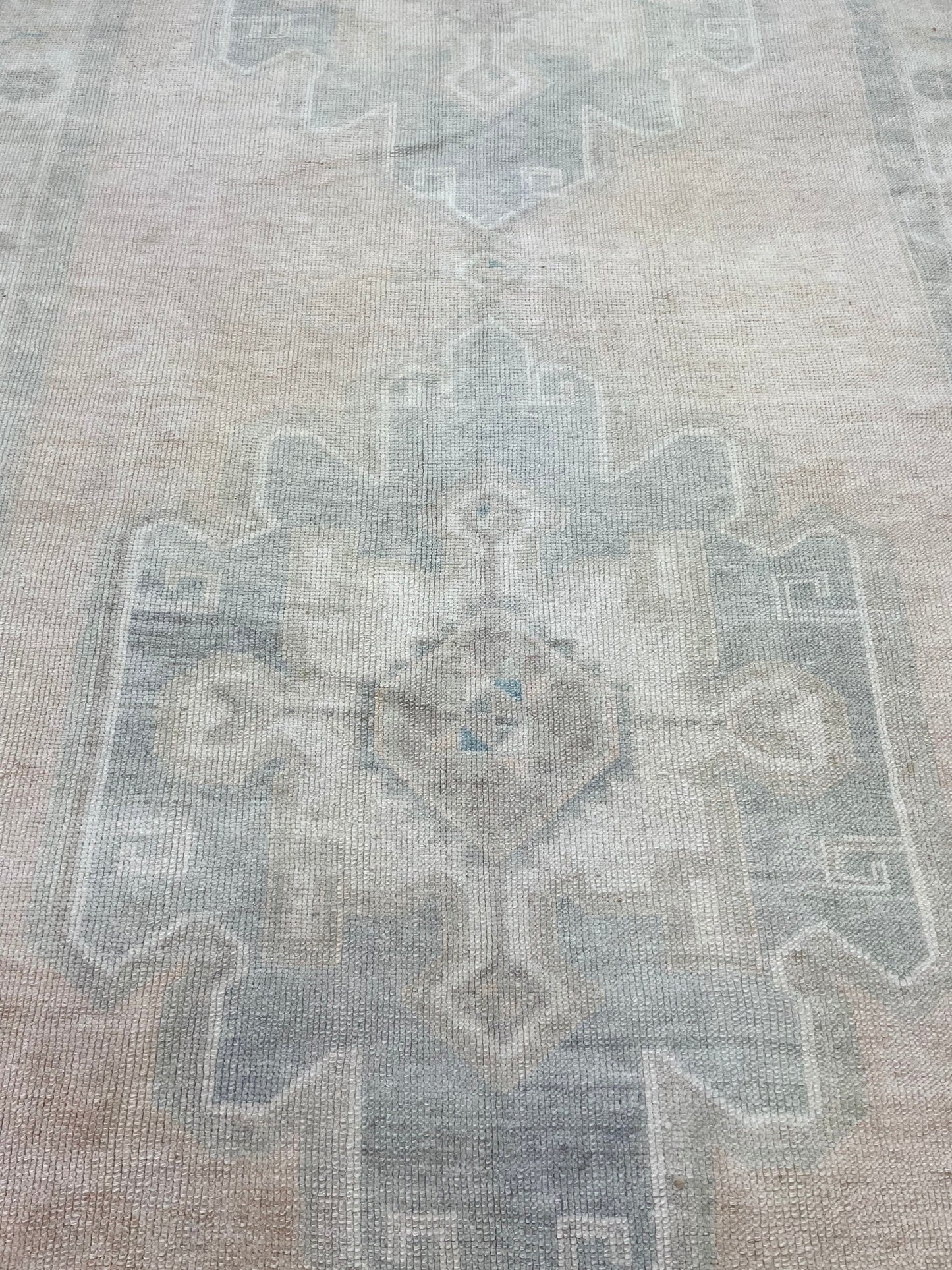 Muted Oushak Runner Rug 4.7 x 12.6 Turkish Runner Rug Muted Vintage Runner Rug Hallway Runner Rug Kitchen Runner Rug Wool Runner