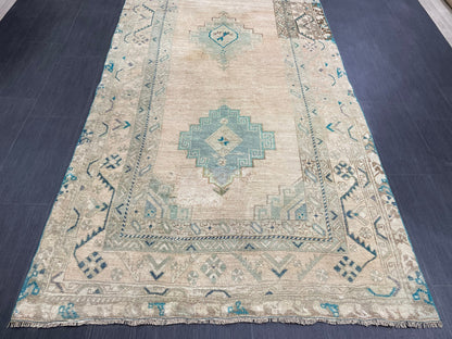Muted Handmade Runner 4.5 x 11.6 Runner Turkish Runner Rug Faded Vintage Runner Rug Hallway Runner  Neutral Kitchen Runner Rug Wool Runner