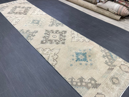 Muted Vintage Runner Rug Persian Runner Rug 2.8 x 11.2 Hallway Runner Rug Turkish Runner Kitchen Runner Rug Antique Wool Oriental Runner