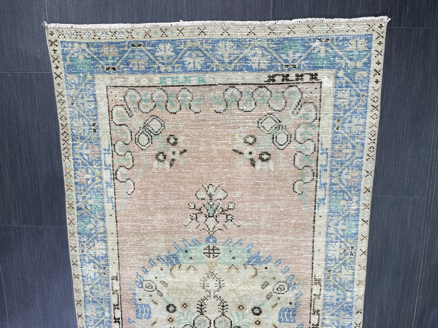 Handmade Oushak 3.2 x 6.8 Rug Handmade Rug Turkish Rug Hand Knotted Rug Muted Turkish Rug, Farmhouse Rug, Vintage Rug, Wool rug