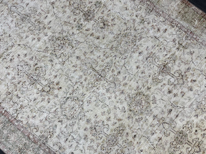 Muted Vintage Rug TURKISH Distressed Rug Vintage 5.3 x 8.7 Rug Oushak Rugs Muted Rug Turkish Oushak Rug, Vintage Oushak Rug Wool Rug