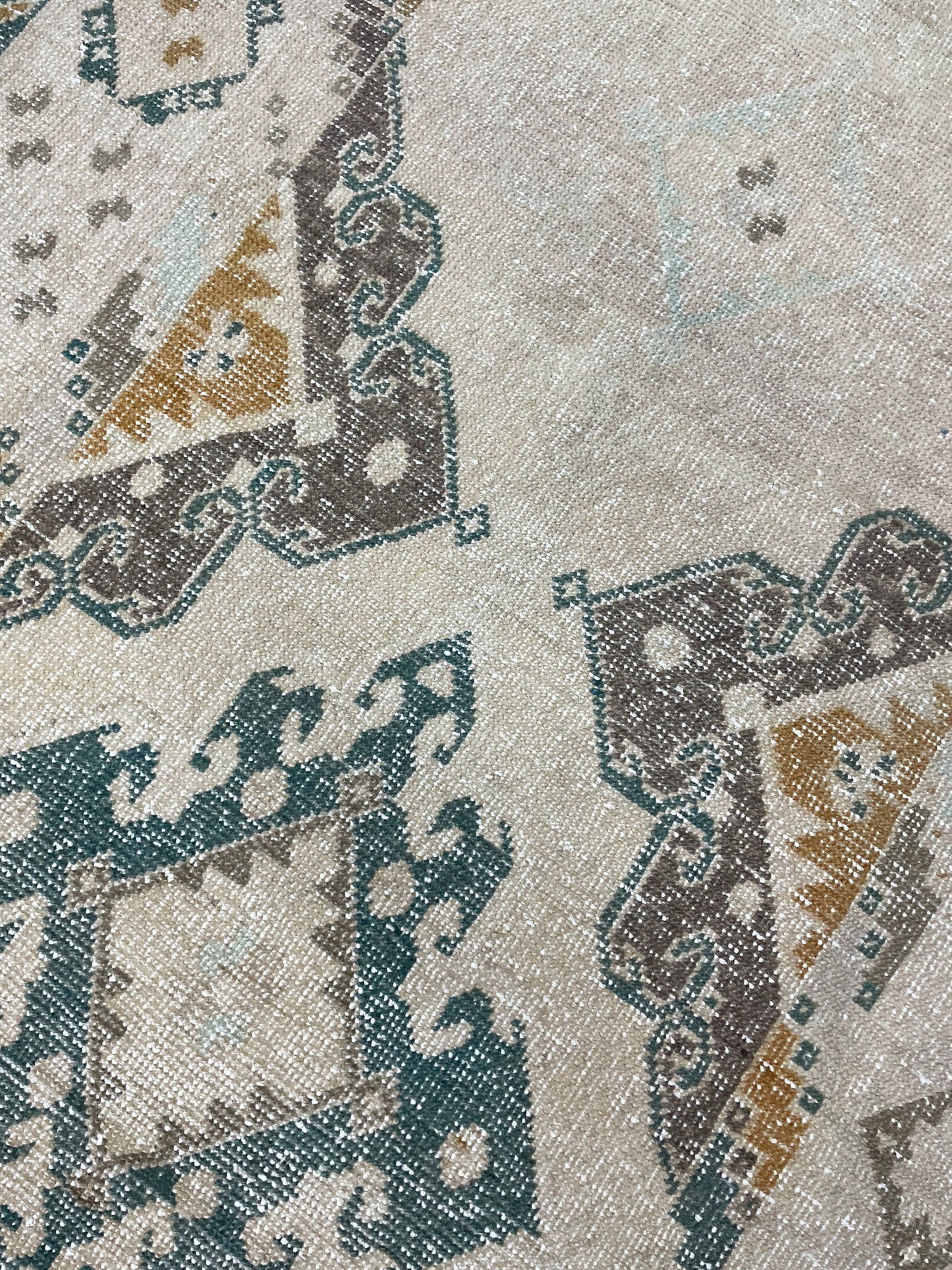 Muted Turkish Rug 3.6 x 4.4 Rug Handmade Rug, Rustic Rug Hand Knotted Rug Turkish Rug, Farmhouse Rug, Vintage Rug, Wool rug