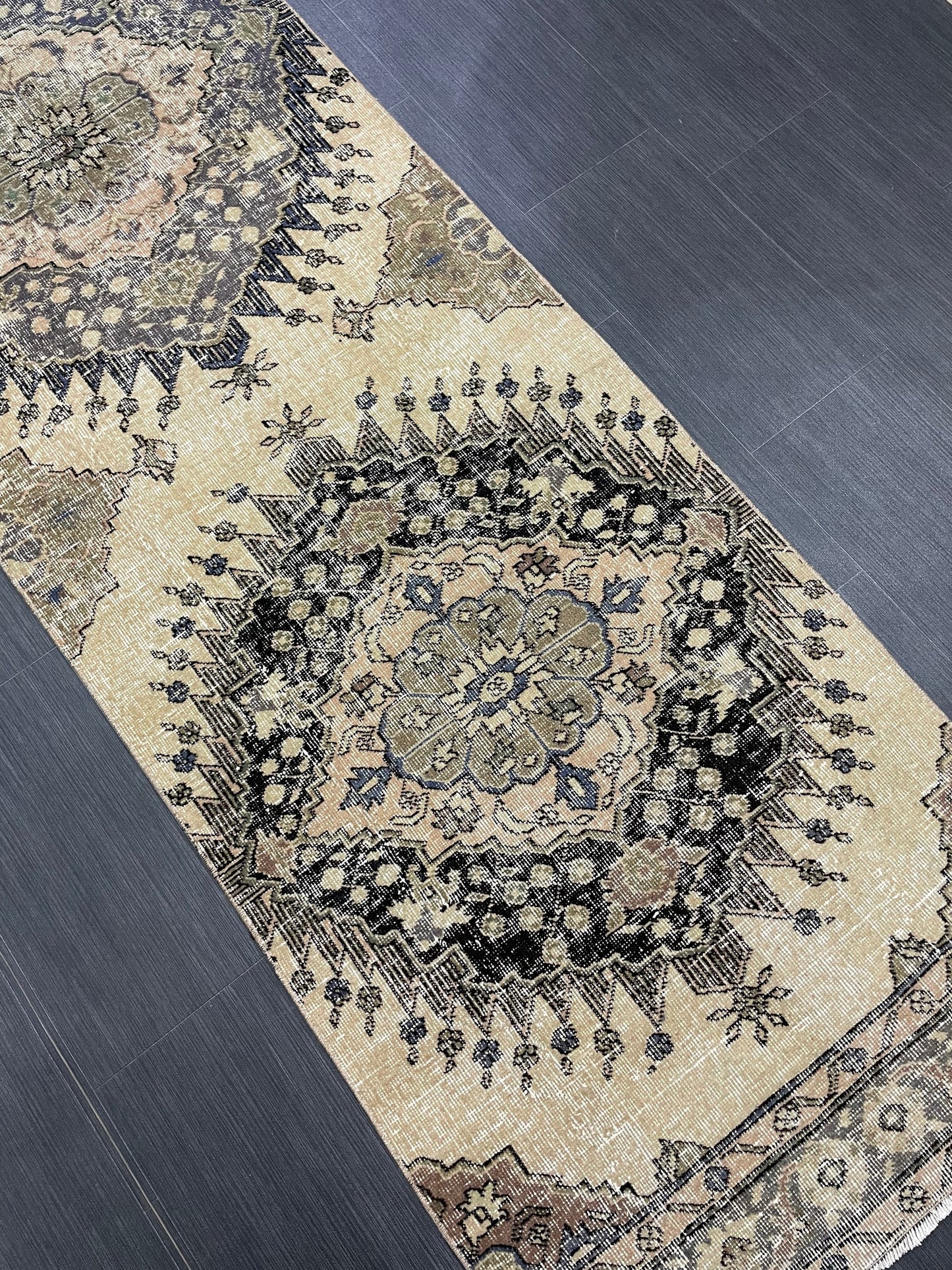 Vintage Oriental Runner Rug Muted Turkish Runner Rug 2.8 x 13 Handmade Vintage Runner Rug Hallway Runner Rug Muted Runner Rug