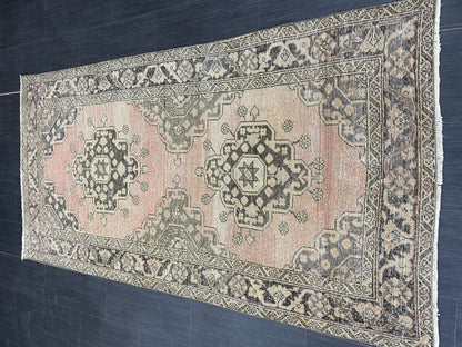 Turkish Oushak 3.4 x 6.8 Rug Handmade Rug, Rustic Rug Hand Knotted Rug Muted Turkish Rug, Farmhouse Rug, Vintage Rug, Wool rug