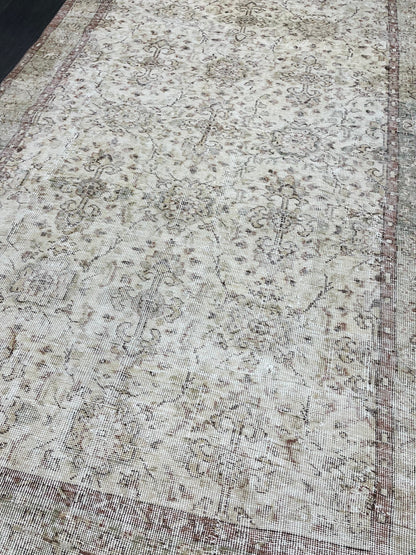 Muted Vintage Rug TURKISH Distressed Rug Vintage 5.3 x 8.7 Rug Oushak Rugs Muted Rug Turkish Oushak Rug, Vintage Oushak Rug Wool Rug