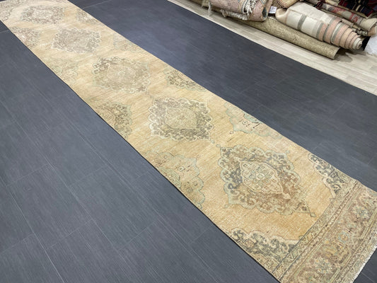Antique Runner Rug 2.6 x 14 Persian Runner Rug Wool Oushak Rug Oushak Runner Rug Long Turkish Runner Rug Kitchen Runner Rug Hallway Runner
