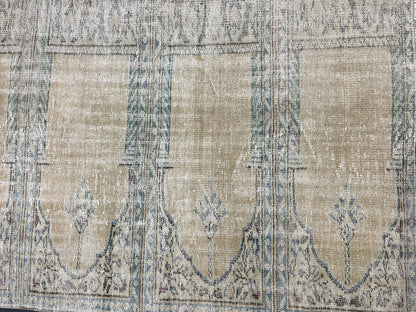 Oriental RUG TURKISH Rug 4.3 x 7.6 Vintage Oushak Rug Vintage Persian Rug Wool Meditation Rug Handmade Rugs Vintage Prayer Rug