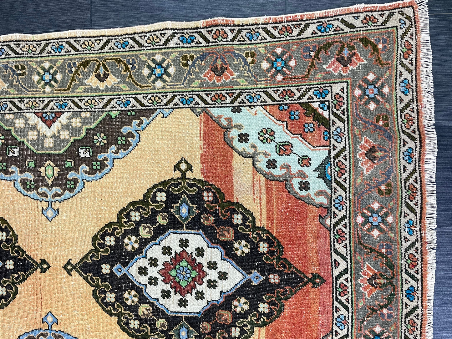 Vintage Oushak Rug 4x7 Rug Muted Vintage Turkish Rug Wool Oriental Rug Hand Made Rugs Vintage Kitchen Rug Muted Persian Wool Rug