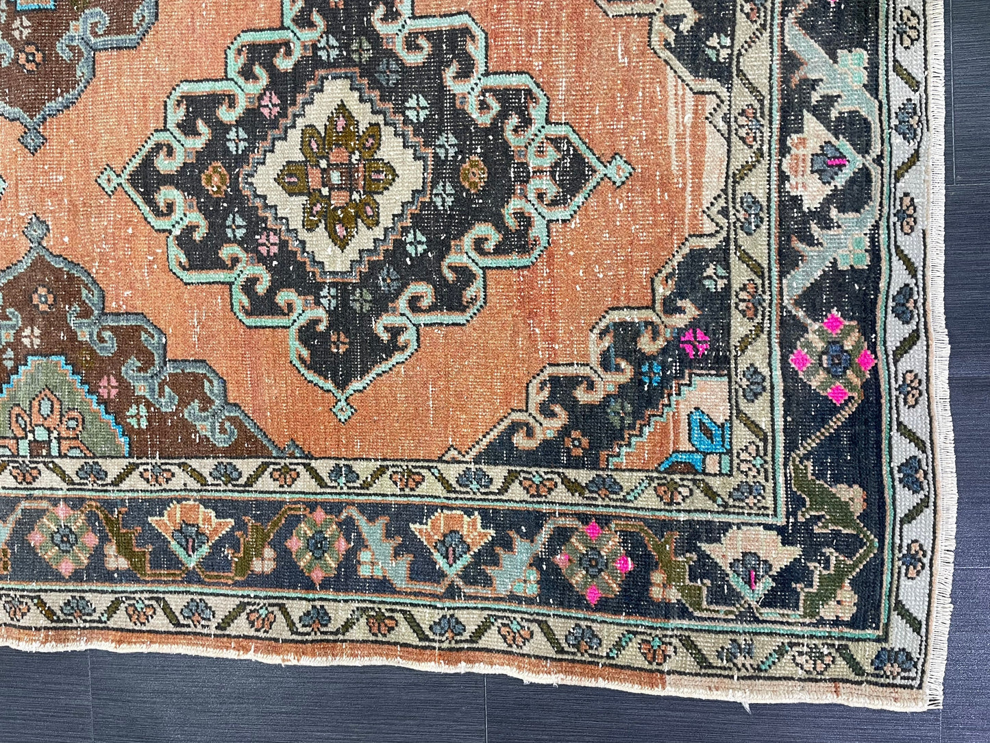 Vintage Rug 4 x 6.5 Handmade Wool Rug Muted Vintage Oushak Rug Wool Oriental Rug Hand Made Rugs Vintage Turkish Rug Muted Persian Wool Rug