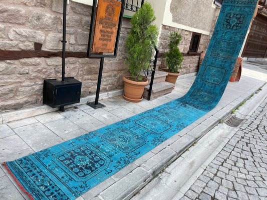 Extra Long Runner Rug Overdyed TURKISH 2 x 19.4 Runner Vintage Runner Rug Vintage XL Oriental Runner Rug Staircase Runner rug