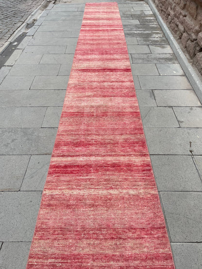 Long Vintage Runner Stairs Runner Rug 2.4 x 19 ft Handmade Runner Rug XL Oriental Runner Rug Staircase Hand Knotted Runner rug