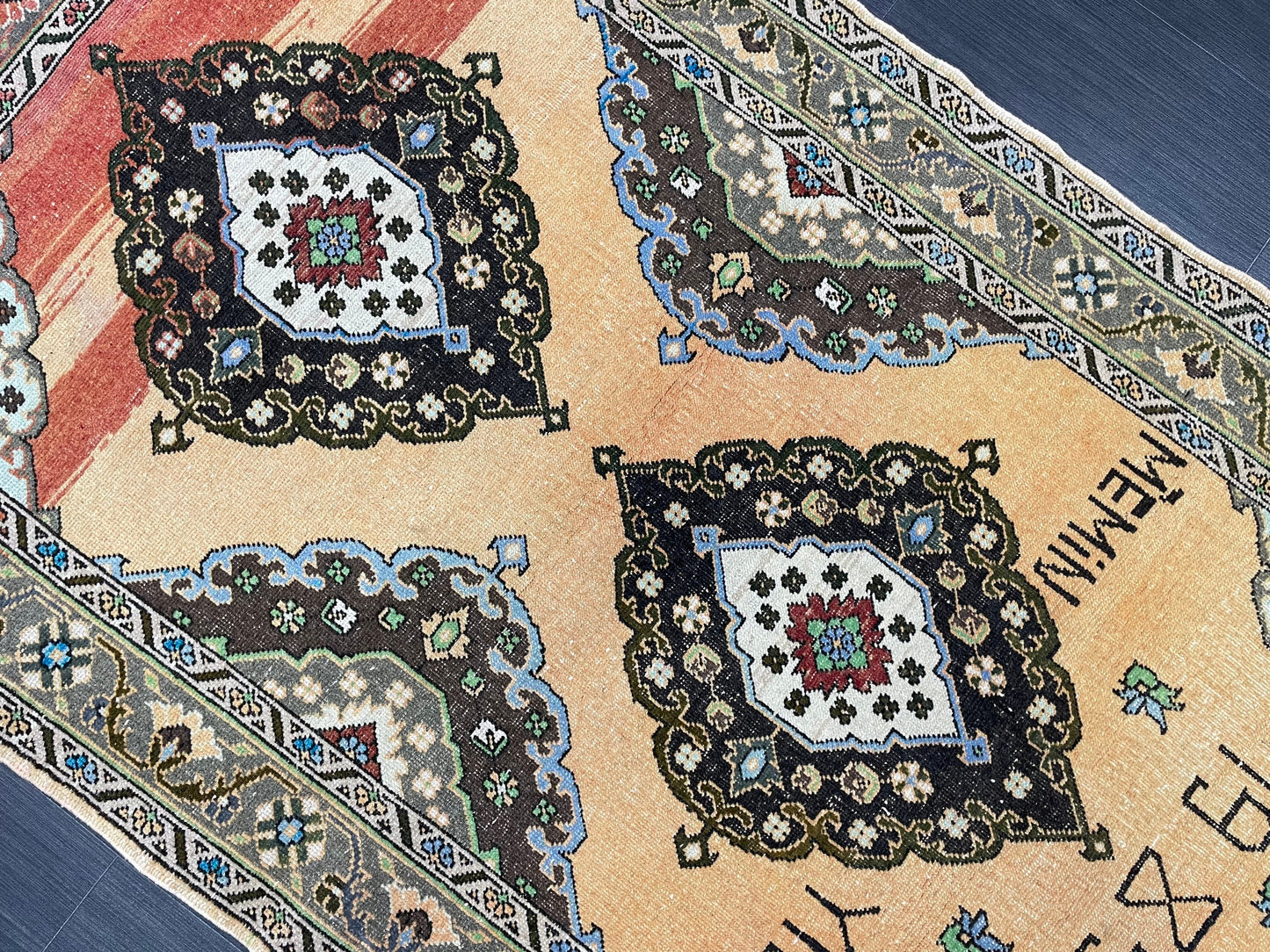 Vintage Oushak Rug 4x7 Rug Muted Vintage Turkish Rug Wool Oriental Rug Hand Made Rugs Vintage Kitchen Rug Muted Persian Wool Rug