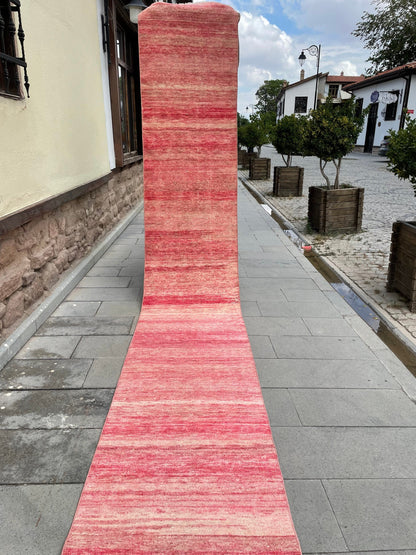 Long Vintage Runner Stairs Runner Rug 2.4 x 19 ft Handmade Runner Rug XL Oriental Runner Rug Staircase Hand Knotted Runner rug