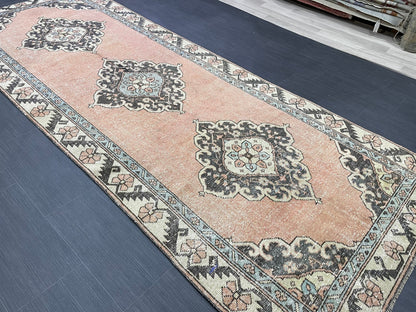 Hand Knotted Runner 4 x 10.4 Turkish Runner Rug Vintage Runner Rug Hallway Runner Rug Kitchen Runner Rug Wool Runner Rug Wool Nomad Rug