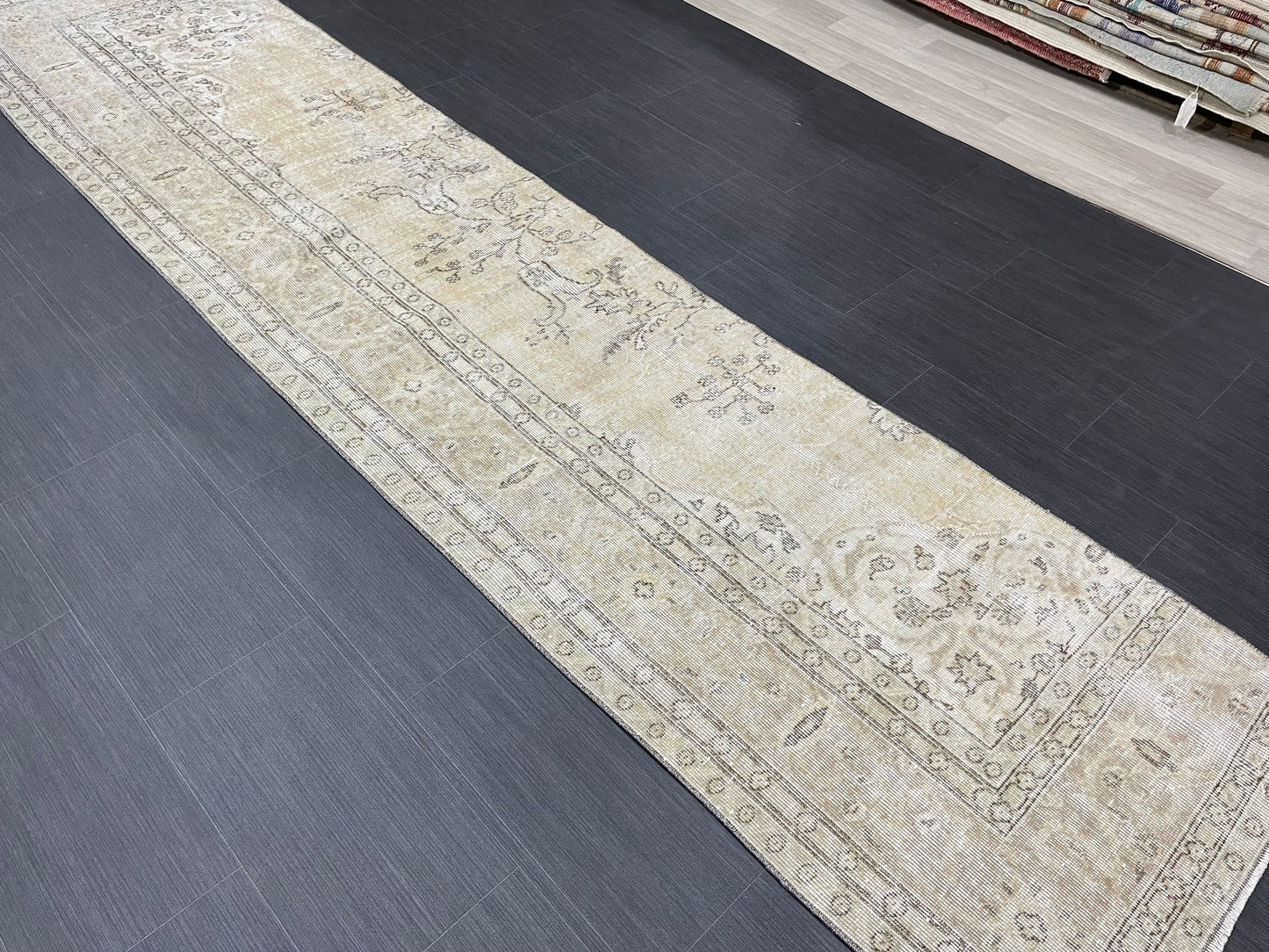 Muted Oushak Runner 2.5 x 11.5 Rug Distressed Turkish Runner Rug Vintage Runner Handmade Hallway Runner Rug Kitchen Runner Rug Wool Runner