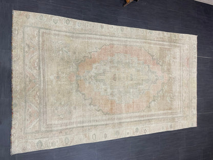 MUTED Vintage RUG 5x9 TURKISH Oushak Rug Vintage Hand Knotted Rug Antique Persian Hand Made Rugs Turkish Rug Handmade Wool Rug