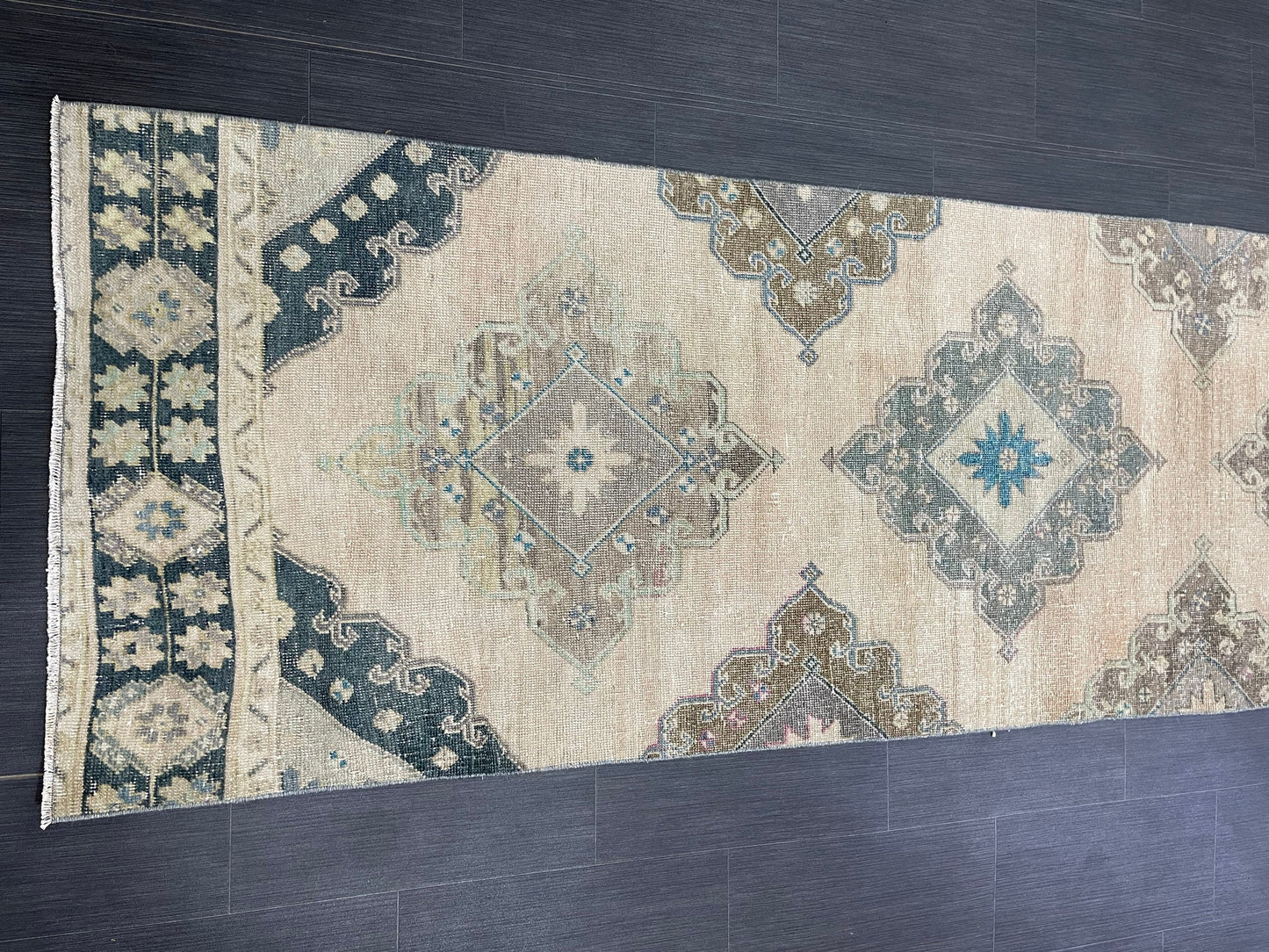 MUTED Oriental Runner Rug 3 x 12.6 Runner Antique TURKISH Runner Faded Vintage Runner Rug Muted Vintage XL Turkish Muted Runner Rug