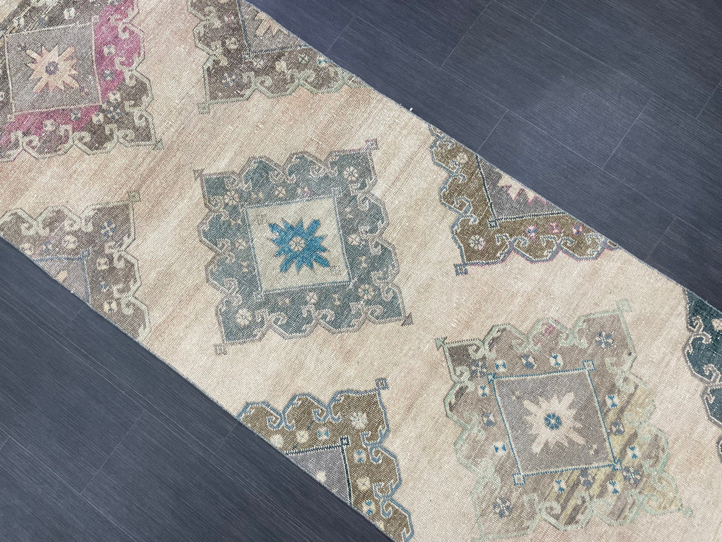 MUTED Oriental Runner Rug 3 x 12.6 Runner Antique TURKISH Runner Faded Vintage Runner Rug Muted Vintage XL Turkish Muted Runner Rug