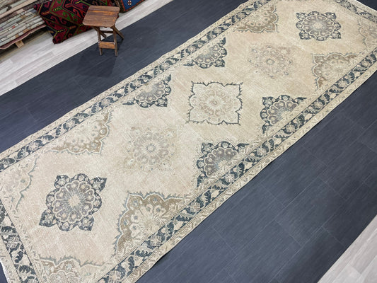MUTED Turkish Runner Rug 5 x 13.5 Runner Antique Oushak Runner Faded Vintage Runner Rug Muted Vintage Muted Runner Rug Persian Runner