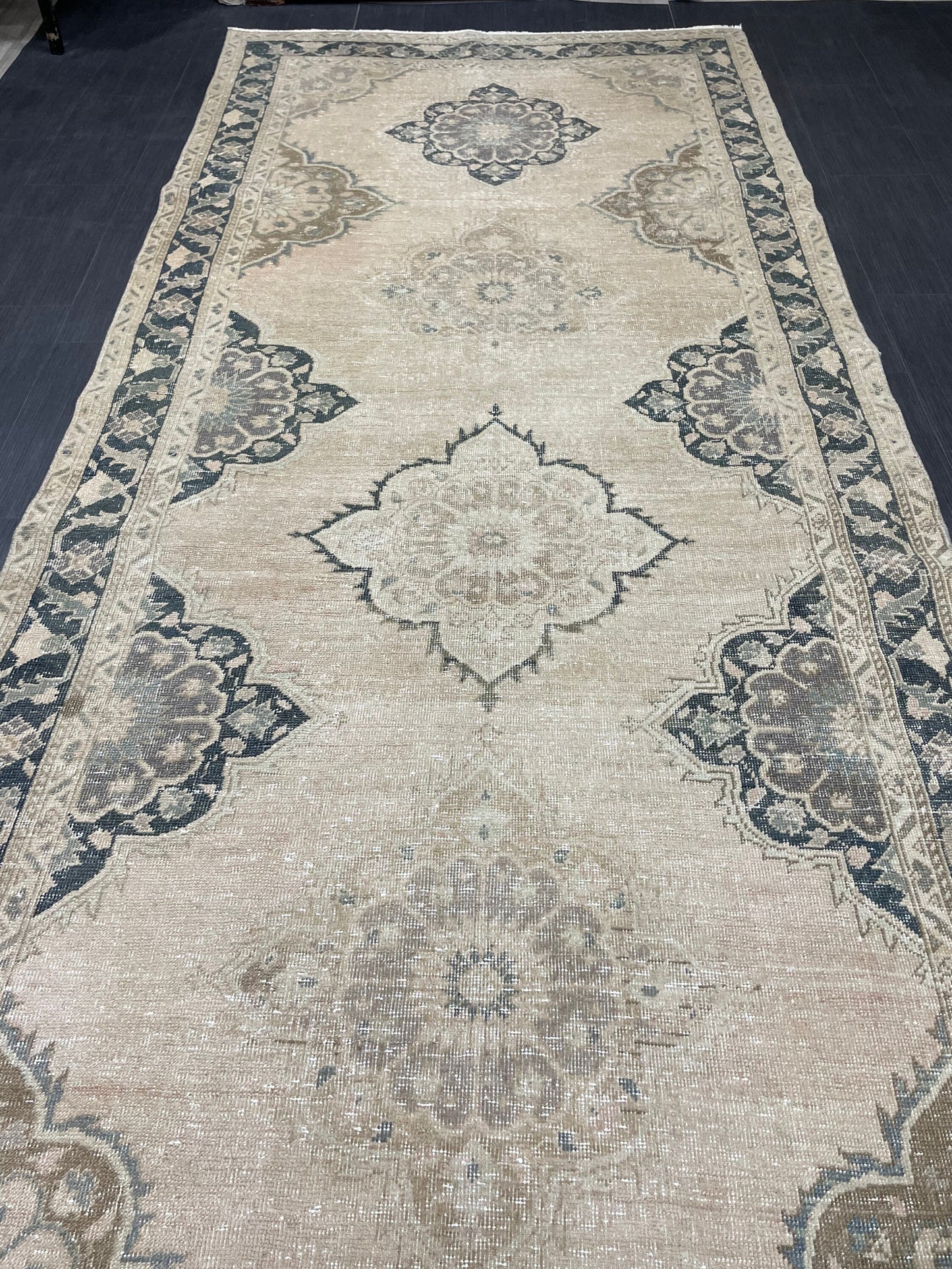 MUTED Turkish Runner Rug 5 x 13.5 Runner Antique Oushak Runner Faded Vintage Runner Rug Muted Vintage Muted Runner Rug Persian Runner