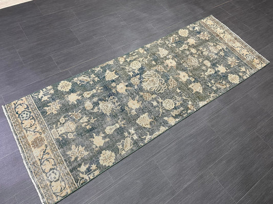 Vintage Runner Rug 2.5 x 7 Turkish Runner Rug Varigated  Brown Vintage Runner Rug Hallway Runner Rug Kitchen Runner Rug Wool Runner