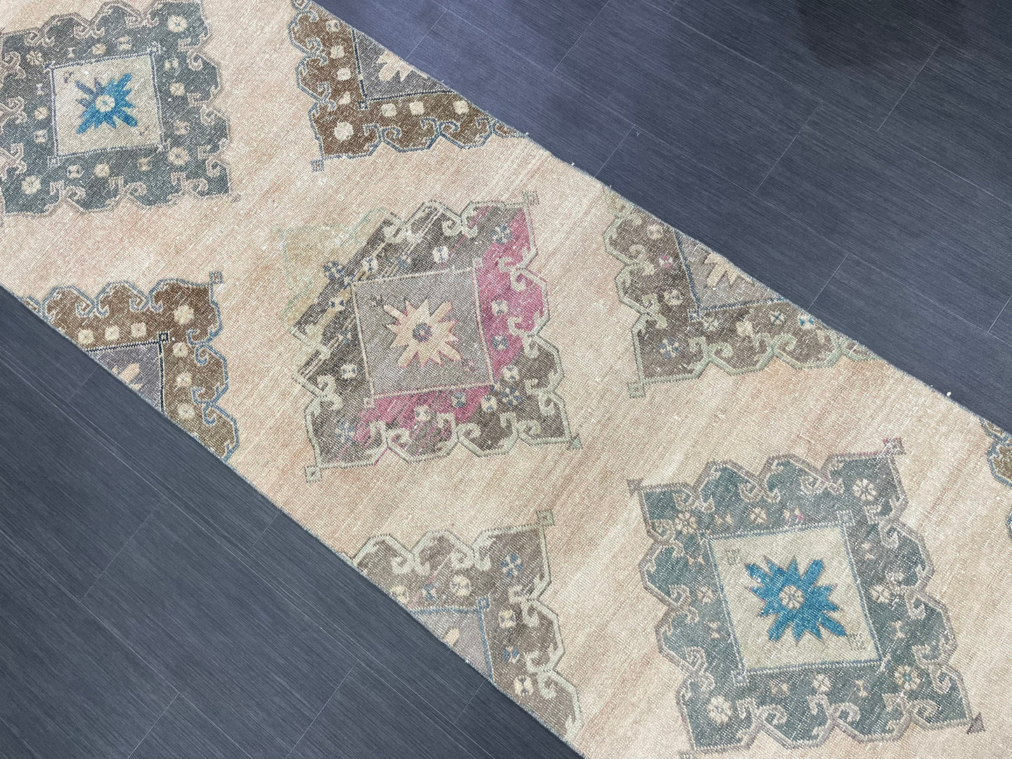 MUTED Oriental Runner Rug 3 x 12.6 Runner Antique TURKISH Runner Faded Vintage Runner Rug Muted Vintage XL Turkish Muted Runner Rug