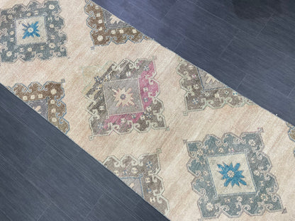 MUTED Oriental Runner Rug 3 x 12.6 Runner Antique TURKISH Runner Faded Vintage Runner Rug Muted Vintage XL Turkish Muted Runner Rug